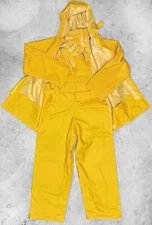 Stansport Commercial PVC Rainsuit Fowl Weather Hood Zip Jacket Bib Men's Small