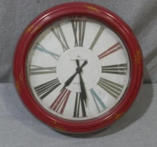 FirsTime & Co Red Relic 10 In Distressed Finish Quartz Round Wall Clock