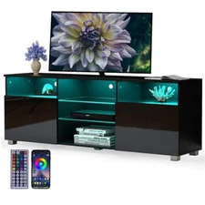 47"/57"/65" Modern LED High Glossy TV Stand, Media Console, Entertainment Cente