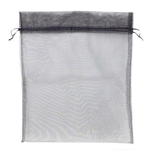 Large (12In X 14In) Black Organza Bag With Drawstrings Morg-201 - Picture 1 of 1
