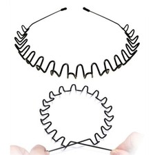 Metal Headbands, 2 pack Unisex Fashion Black Hairband