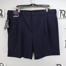 Men's NWT Roundtree Yorke Chino Golf Shorts Size 42 Relaxed Blue Travel Smart