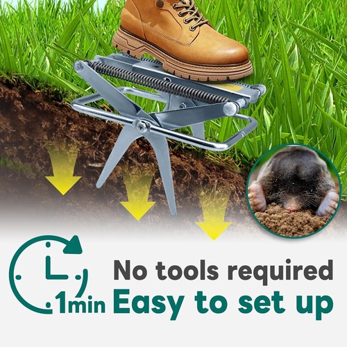 2 Pack Galvanized Steel Mole Traps - Eco-Friendly & Easy Setup for Lawns - Picture 5 of 10