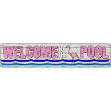 Welcome To The Pool 3"x12" metal street sign plaque Home Door Garage Wall Decor