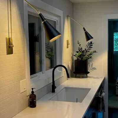 Handgefertigte Vintage inspirierte SCICCOSO Messing Wandlampe schwarz, handge...