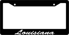 Black License Plate Frame CURSIVE Louisiana Auto Accessory Novelty 1657