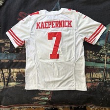 Nike On Field NFL San Francisco 49ers Kaepernick 7 Jersey White/Red Size 40 Med