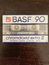 BASF CHROMDIOXID II 90 BLANK CASSETTE TAPE (SEALED) 2 x 45 Min Vintage NOS