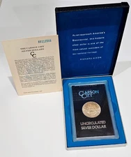 1880-CC GSA  $1 MORGAN SILVER DOLLAR UNC WITH BOX & COA CARD/COA PLEASANT TONING