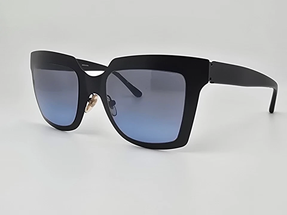 Tory Burch TY6053 30798F 哑光黑色镜框蓝色渐变镜片猫眼太阳镜 — 第 3/4 张图片