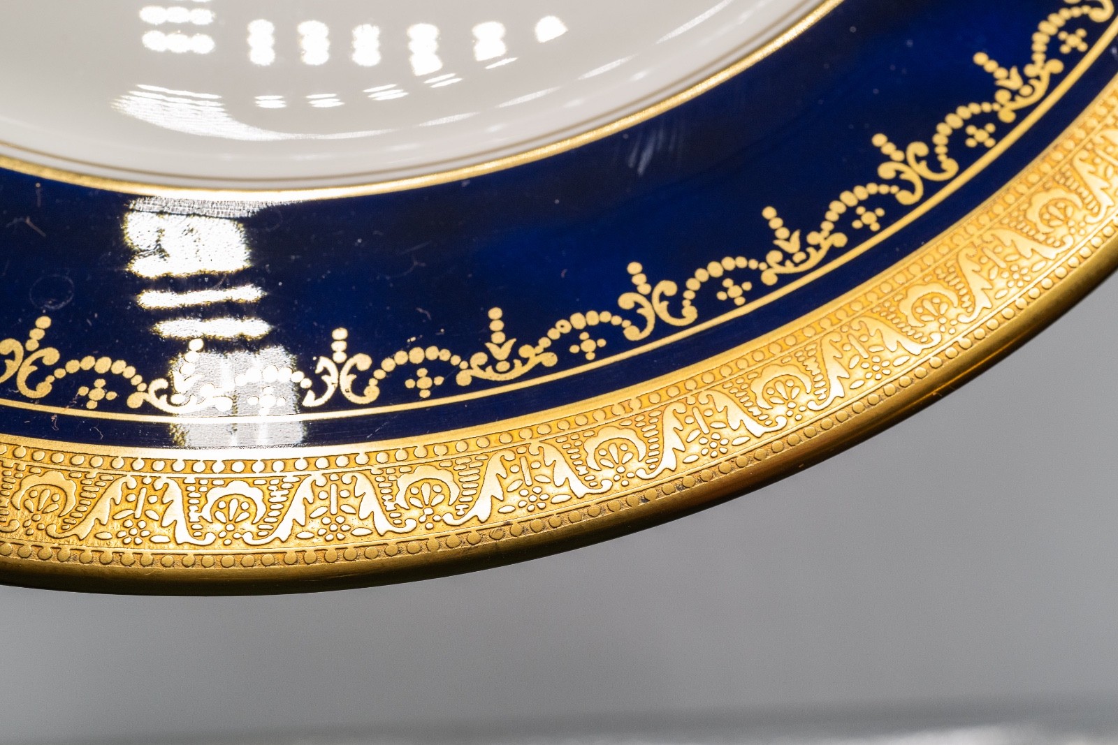 Aynsley Georgian Cobalt Blue Dinner Plates Set of 11 -10 1/2" -FREE USA SHIPPING