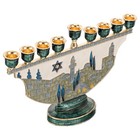 Hanukkah Candle Stand Metal Candelabra 9 Head Candlestick for Holiday Decor