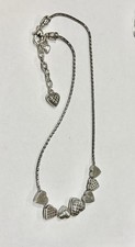 Brighton Enchanted Sliding Hearts silver necklace, 17-19 . Excellent condition.