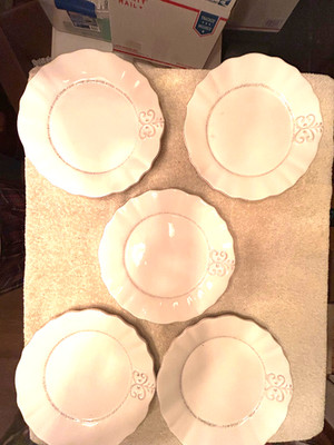 Salad Plate American Atelier Bianca Bleur Ivory 8.25  Set of 5