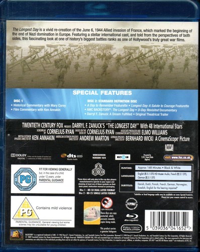 THE LONGEST DAY - Classic WWII Film - Blu-Ray *2-Disc Set* - Picture 2 of 2