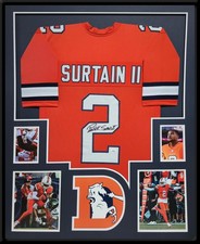 FRAMED DENVER BRONCOS PAT SURTAIN II AUTOGRAPHED SIGNED JERSEY JSA COA