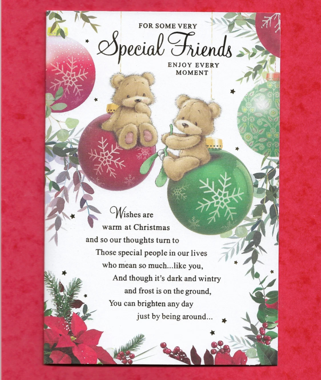 For Some Very Special Friends Christmas Card 9""x6"" Cute Xmas Verse Message Words