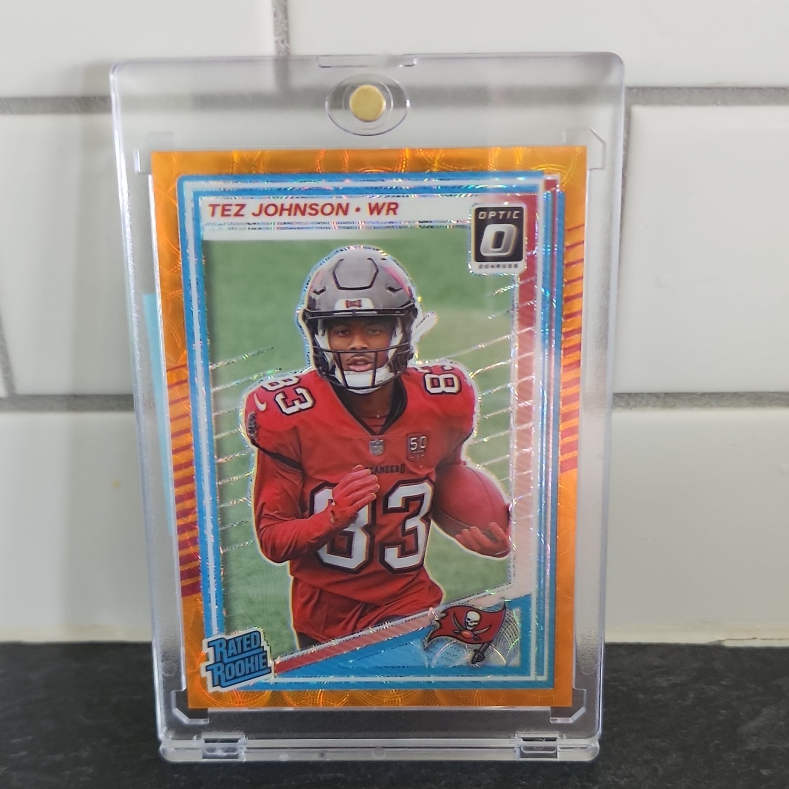 2025 Panini Donruss Optic Rated Rookie Tez Johnson #231 Orange Scope /79 Buccan…