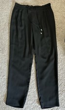 Zara Basic Women  s Black Elastic Waist Pant With Drawstring- M