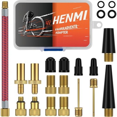Fahrradventil Adapter Set mit Sortierbox 21-teilig Universal Autoventil