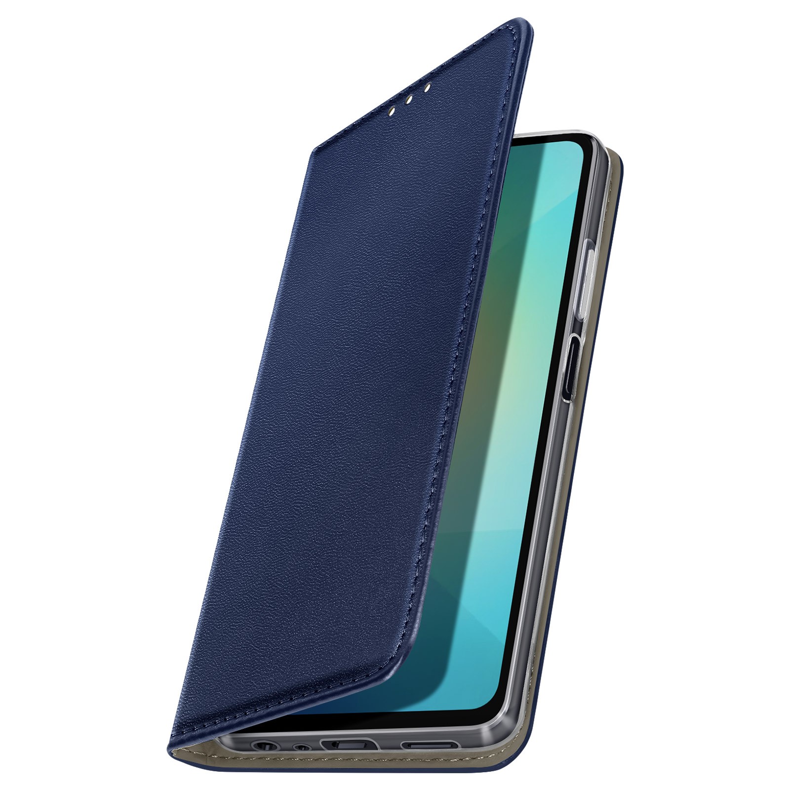 Coque Galaxy A06 étui protection antichoc avec porte-carte et clapet bleu nuit Avizar
