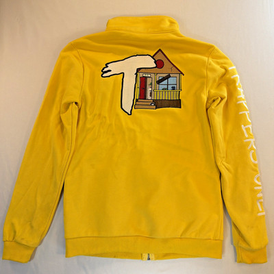 Trap Open Hoodie Full Zip Yellow Graphic Streetwear  Trappers Only  Men s S