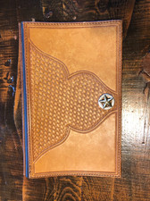 DIAMOND M CUSTOM TACK AND LEATHER 3 RING BINDER PHOTO ALBUM OR NOTEBOOK 12 X 8