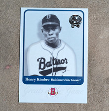 Fleer 2001 Greats of the Game Henry Kimbro #39 RC Baltimore Elite Giants