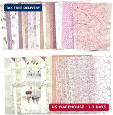 Textured Scrapbook Paper Mesh Fabric - Junk Journal Supplies Assorted Set 51 She