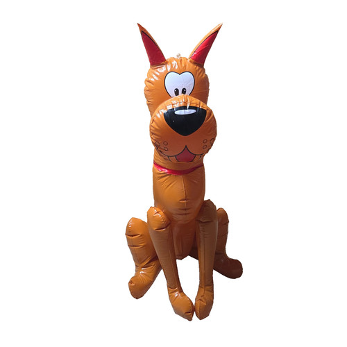 36" VINTAGE INFLATABLE BLOW UP BROWN DOG SCOOBY DOO BOOTLEG KO CARNIVAL PRIZE
