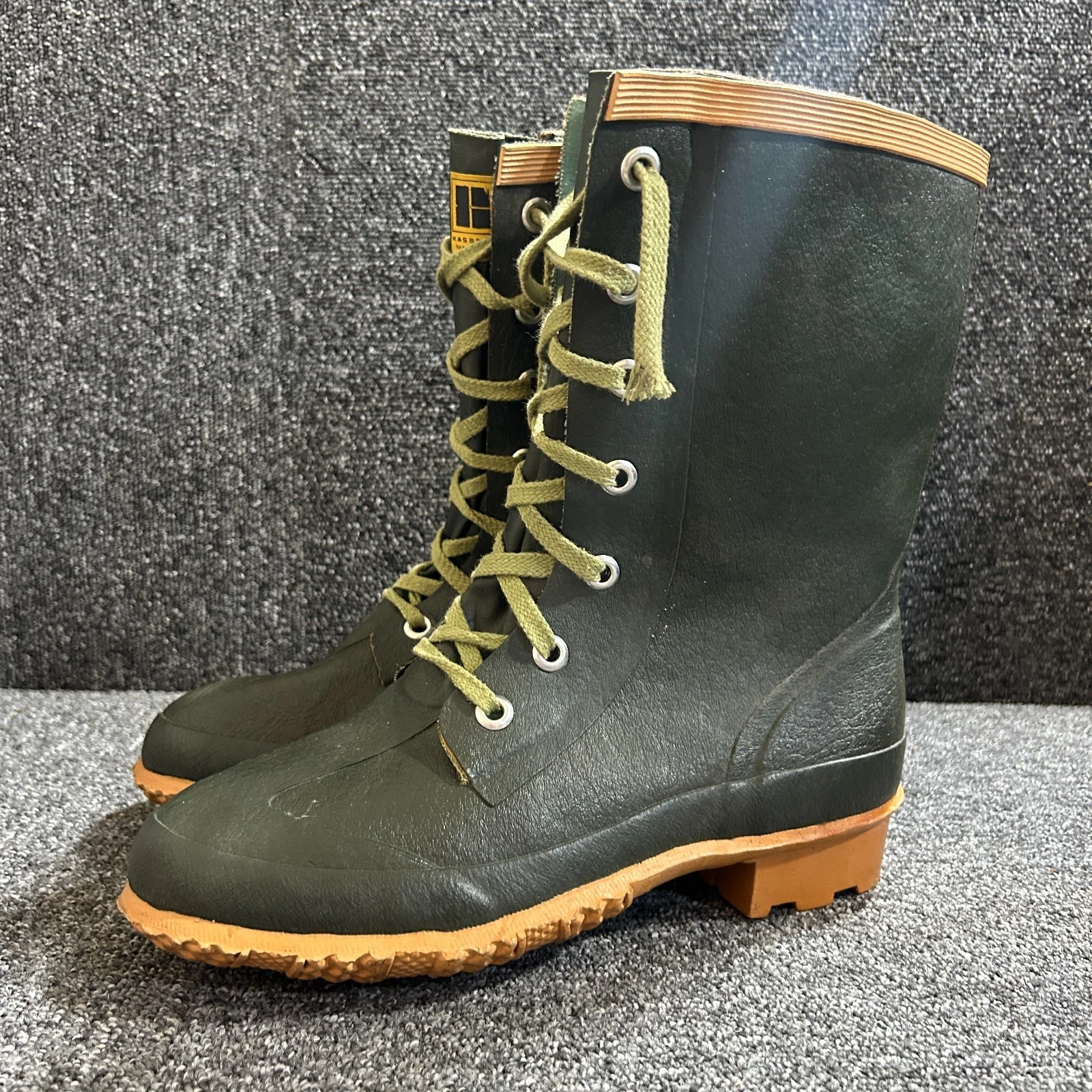Kassnar Yugoslavia Hunting Wellingtons Boots Mens UK 8 Green Wellies Lace Up