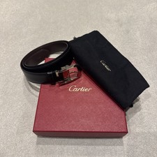 Cartier Reversible Men Belt Silver Buckle Brown/black