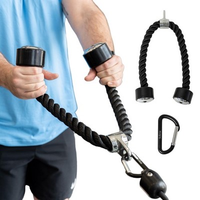 27 Inch Tricep Pull Down Rope Cable Machine Attachment Carabiner Gym Workout