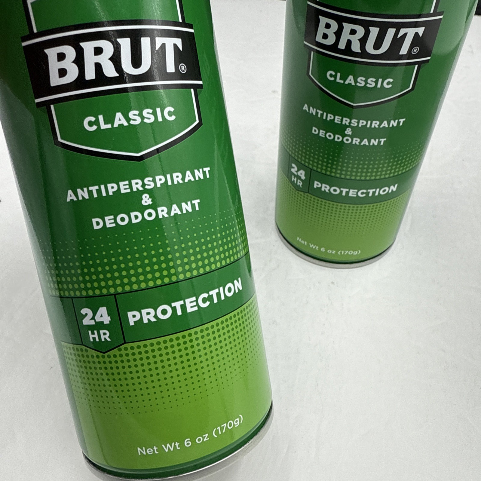 2 Brut Classic NOT Aluminum-Free Deodorant Spray, 24 HR Odor Protection 6oz