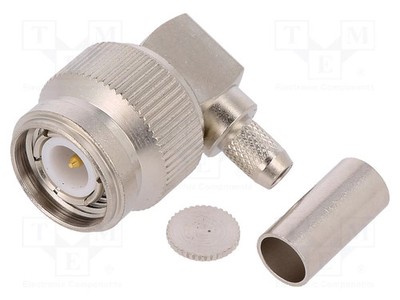 50Ω Steckverbinder: TNC vergoldet Stecker männlich 90°-Winkel