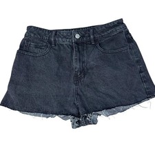 Pacsun black denim shorts with frayed hem size 27 casual grunge