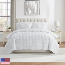 VCNY Home - King Quilt Set, Pinsonic Bedding Matching Pillow Shams, Dorm Room