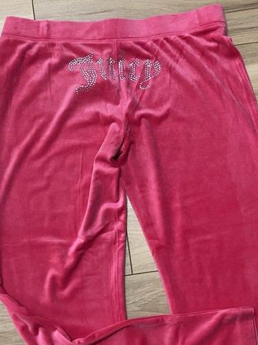 NUOVO Juicy Couture Velour Bling pantaloni tuta rosa festa taglia S (solo pantaloni) - Foto 3 di 6