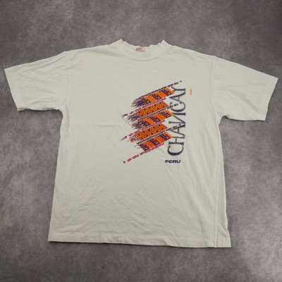 Kontiki Vintage Chancay Peru Graphic T-Shirt White Mens Size L
