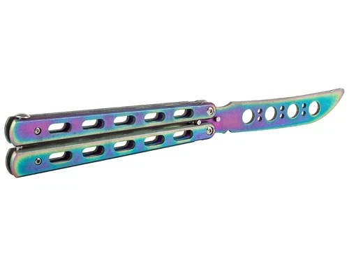 Butterfly-Trainingsmesser, stumpfes Butterflymesser - Regenbogen