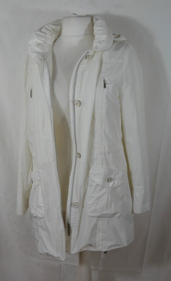 GERRY WEBER EDITION Leichte Jacke Mantel Weiß mit Kapuze Übergang GR: 44/46 TOP!