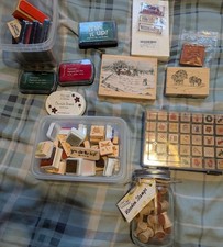JOB LOT Wooden  Stampers -Various Designs & Sizes - Christmas, Everyday & More