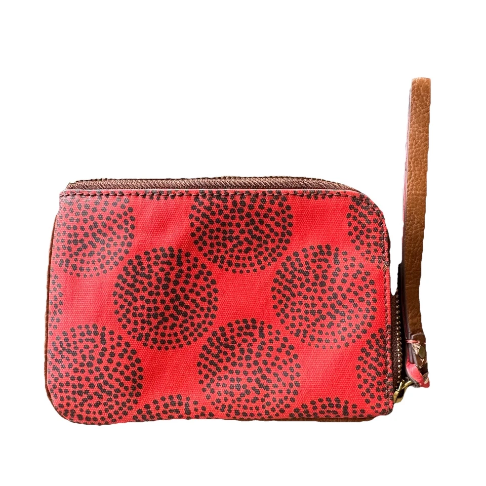 Bolsa de muñeca con cremallera roja/naranja FOSSIL para mujer Foto 2 de 4