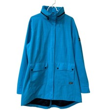 Chaqueta ecuestre Kerrits para mujer grande azul charco jumper cola dividida lluvia