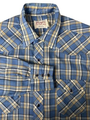 Wrangler Pearl Snap Button Down VTG Plaid Shirt