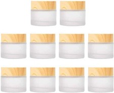 10 Pcs 5 Grams/5 ML Empty Frosted Glass Cream Jars Bottle Vials Small, Clear