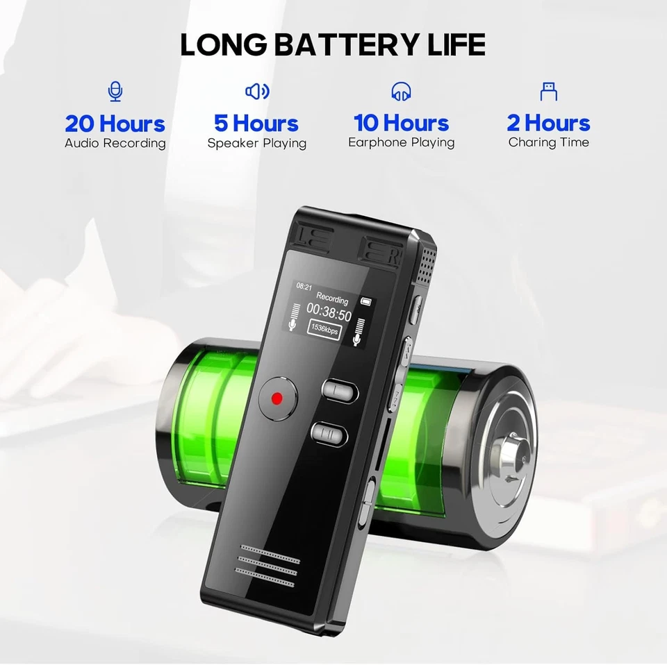 8GB Voice Activated Recorder, 800 Hours of High-Definition Recording Storage - Image 2 of 4