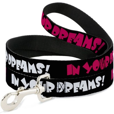 Dog Leash IN YOUR DREAMS! Black/White/Pink WIDE 1.5'' (US IMPORT)