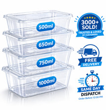 Plastic Food Containers with Lids Takeaway Microwave Freezer Safe Storage Boxes