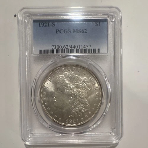 1921-S Morgan Silver Dollar PCGS MS62 ***light toning on edges of obv. & rev.***